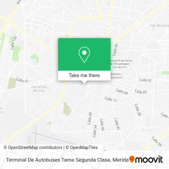 Mapa de Terminal De Autobuses Tame Segunda Clase