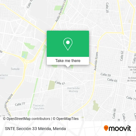 Mapa de SNTE Sección 33 Mérida