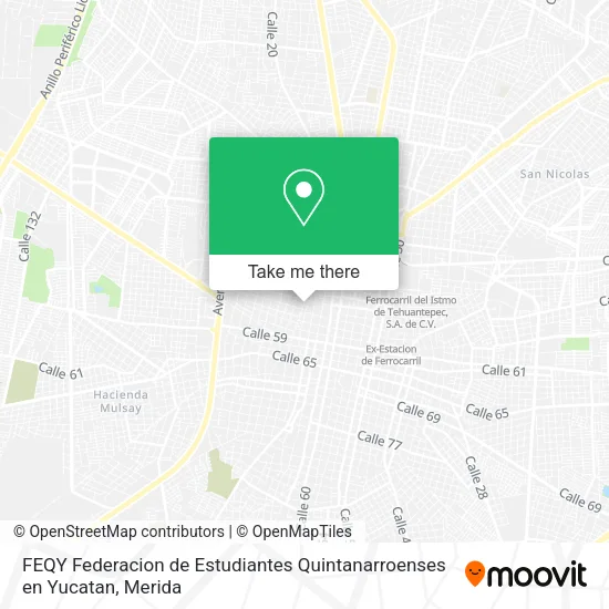 Mapa de FEQY Federacion de Estudiantes Quintanarroenses en Yucatan