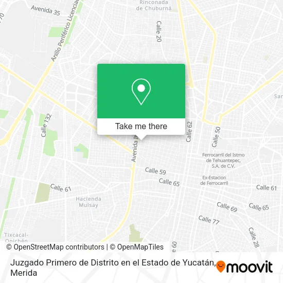 Juzgado Primero de Distrito en el Estado de Yucatán map