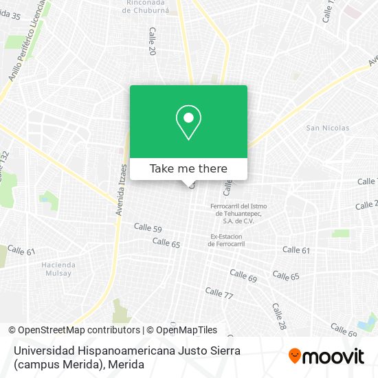 Universidad Hispanoamericana Justo Sierra (campus Merida) map