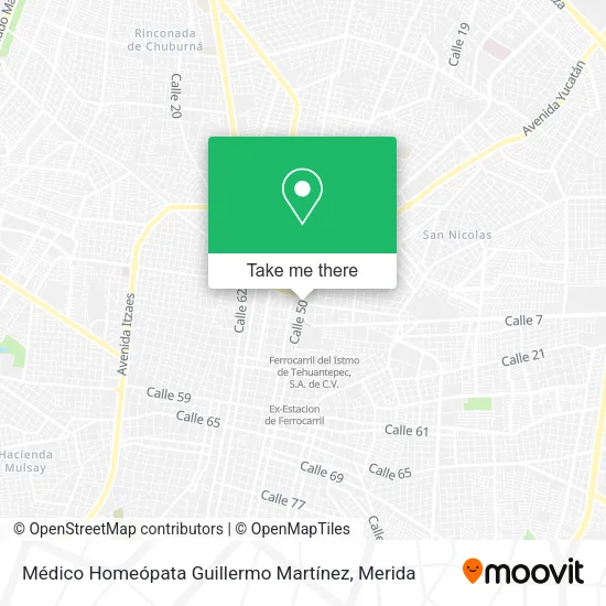 Mapa de Médico Homeópata Guillermo Martínez