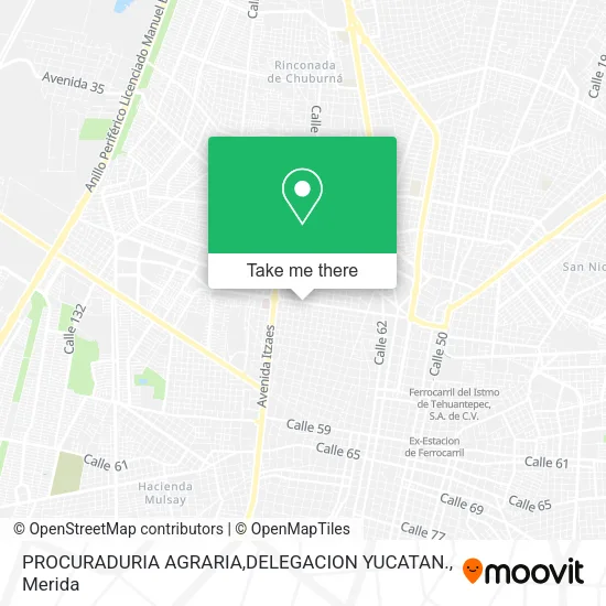 Mapa de PROCURADURIA AGRARIA,DELEGACION YUCATAN.