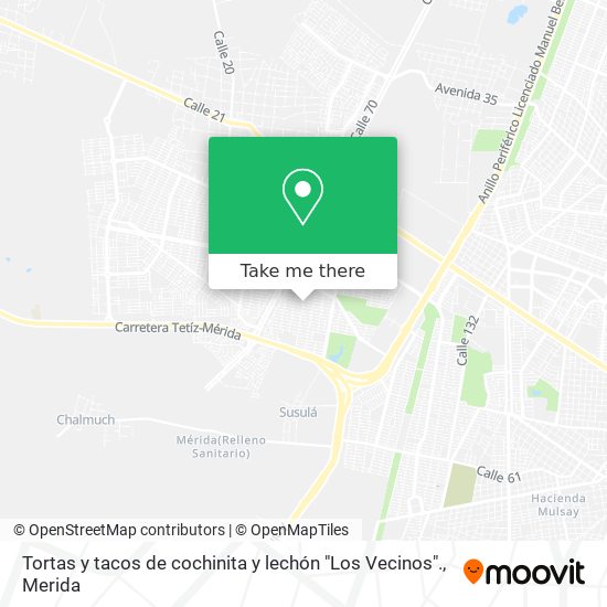 Mapa de Tortas y tacos de cochinita y lechón "Los Vecinos".