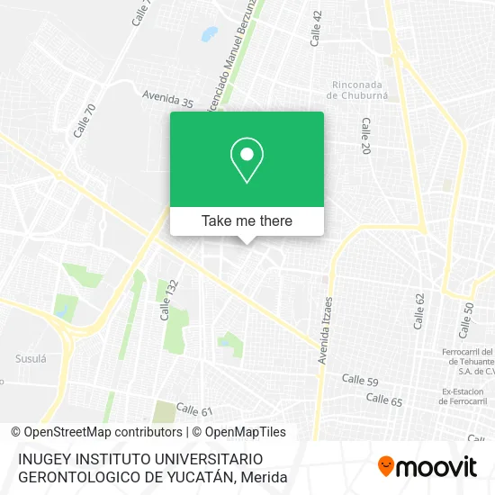 Mapa de INUGEY INSTITUTO UNIVERSITARIO GERONTOLOGICO DE YUCATÁN