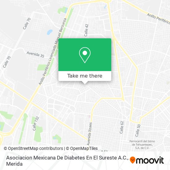 Asociacion Mexicana De Diabetes En El Sureste A.C. map