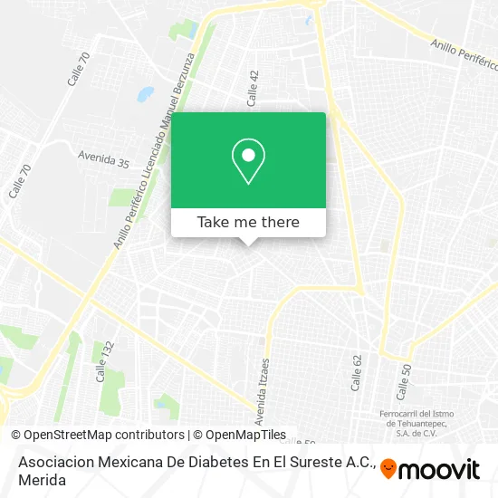 Mapa de Asociacion Mexicana De Diabetes En El Sureste A.C.