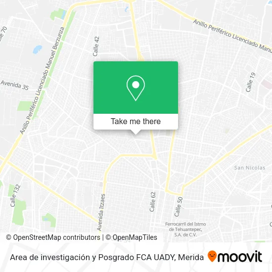 Mapa de Area de investigación y Posgrado FCA UADY