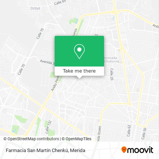 Farmacia San Martín Chenkú map