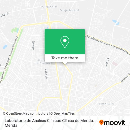 Laboratorio de Análisis Clínicos Clínica de Mérida map