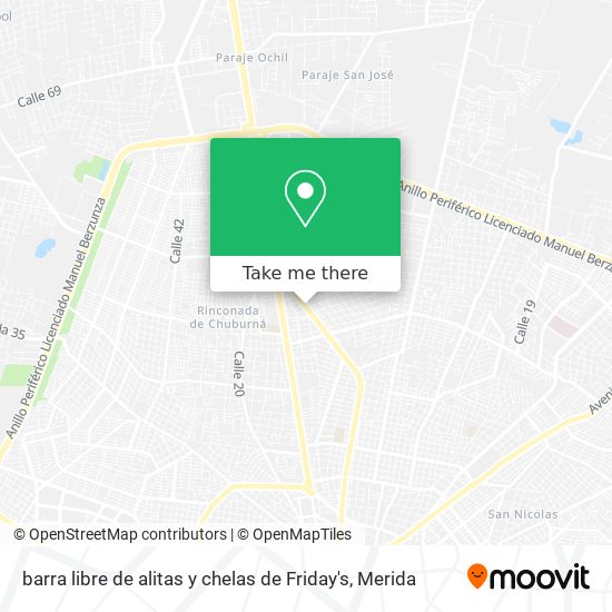 barra libre de alitas y chelas de  Friday's map