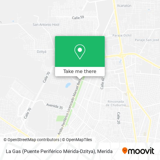 Mapa de La Gas (Puente Periférico Mérida-Dzitya)