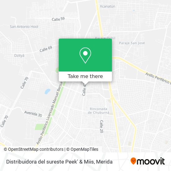 Mapa de Distribuidora del sureste Peek' & Miis