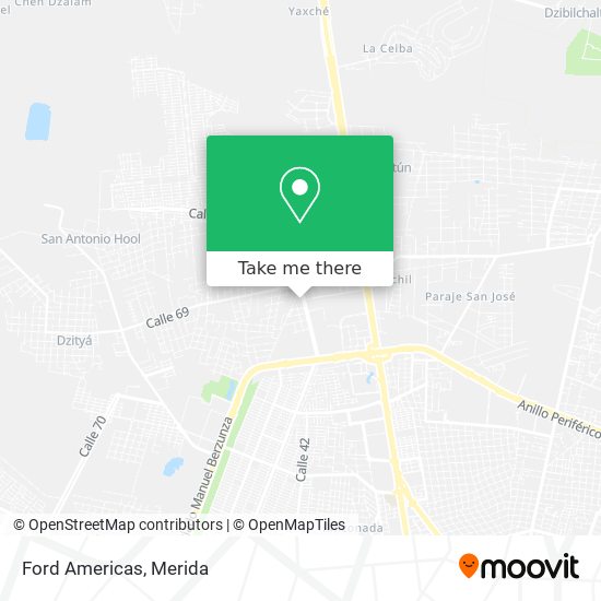  ¿Cómo llegar en Autobús a Ford Américas en Mérida?