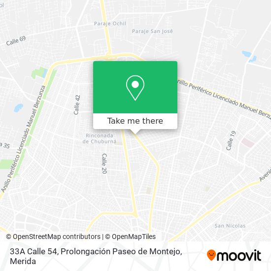 33A Calle 54, Prolongación Paseo de Montejo map