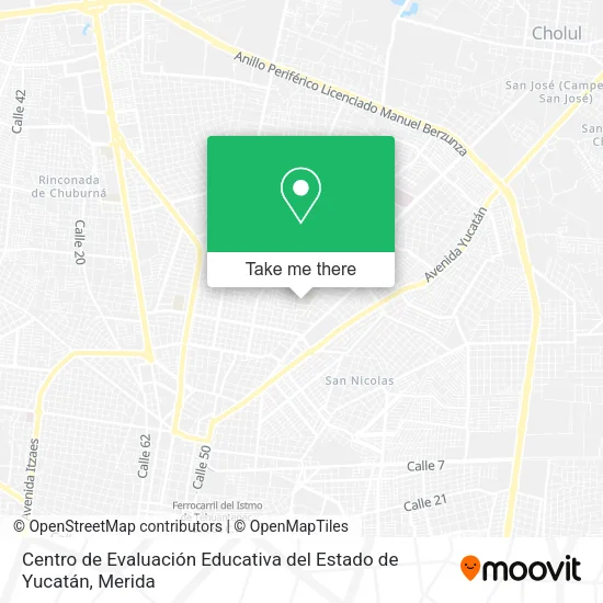 Mapa de Centro de Evaluación Educativa del Estado de Yucatán