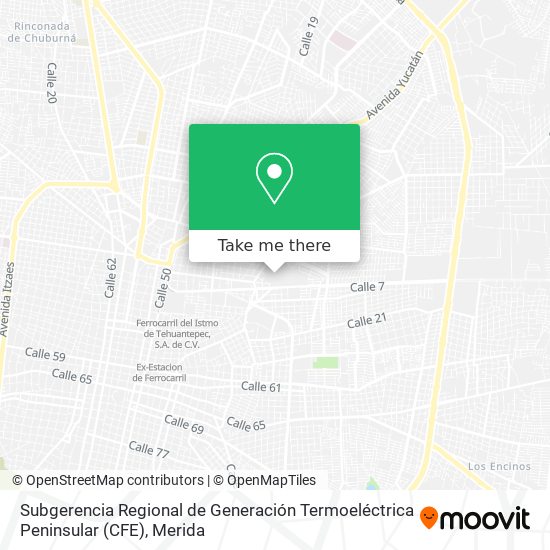 Subgerencia Regional de Generación Termoeléctrica Peninsular (CFE) map