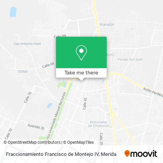 Fraccionamiento Francisco de Montejo IV map