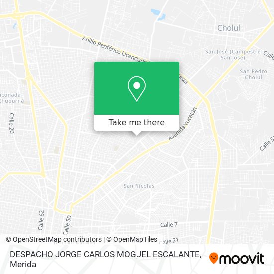 Mapa de DESPACHO JORGE CARLOS MOGUEL ESCALANTE