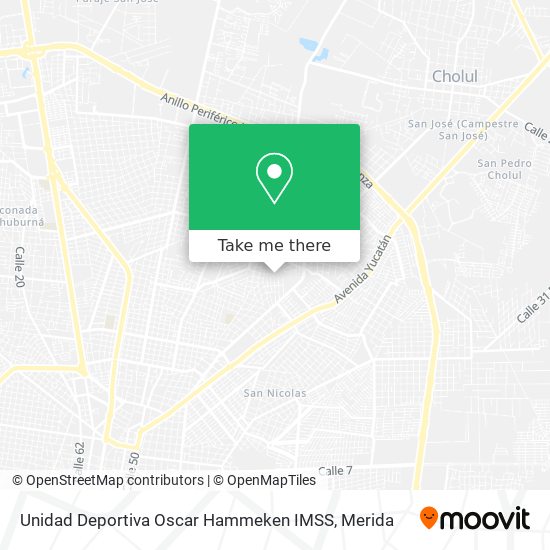Mapa de Unidad Deportiva Oscar Hammeken IMSS