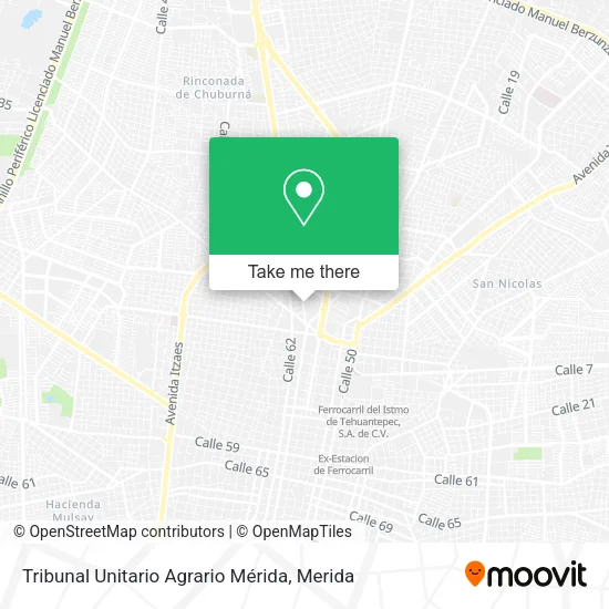 Mapa de Tribunal Unitario Agrario Mérida