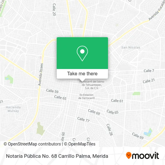 Mapa de Notaría Pública No. 68 Carrillo Palma