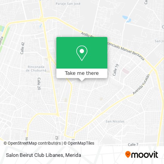 How to get to Salon Beirut Club Libanes in Mérida by Bus?