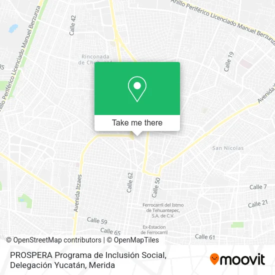 Mapa de PROSPERA Programa de Inclusión Social, Delegación Yucatán