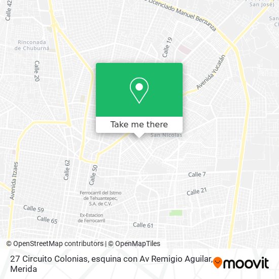 Mapa de 27 Circuito Colonias, esquina con Av Remigio Aguilar