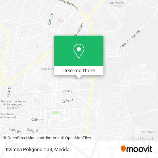 Itzimná Polígono 108 map