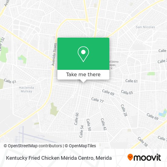 Mapa de Kentucky Fried Chicken Mérida Centro