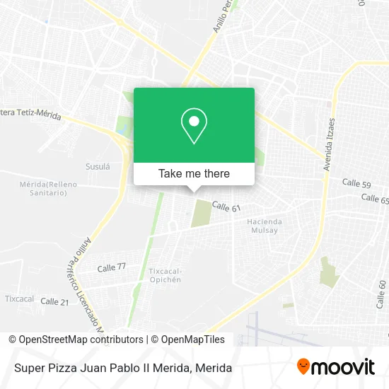 Super Pizza Juan Pablo II Merida map