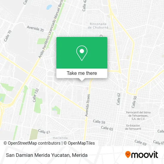 Mapa de San Damian Merida Yucatan