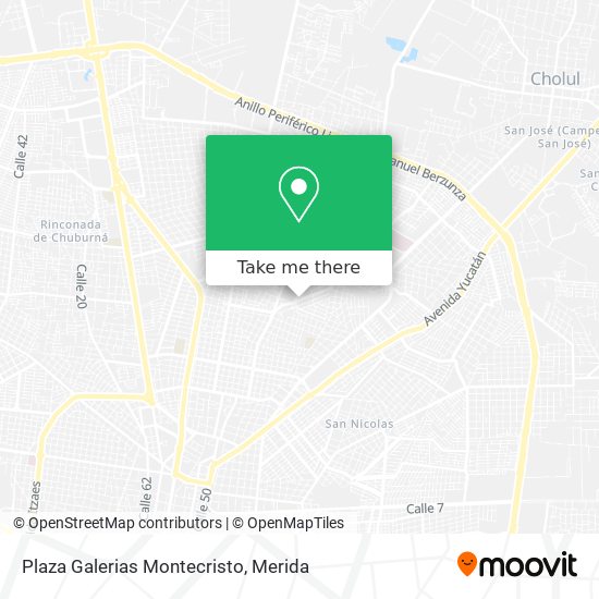 How to get to Plaza Galerias Montecristo in Mérida by Bus?