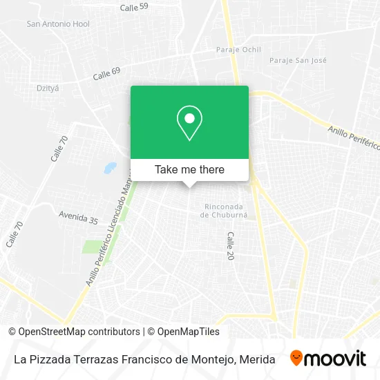 Mapa de La Pizzada Terrazas Francisco de Montejo