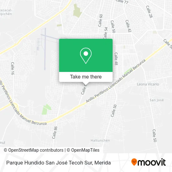 Parque Hundido San José Tecoh Sur map
