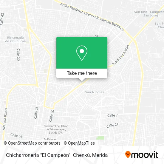Mapa de Chicharroneria "El Campeón". Chenkú