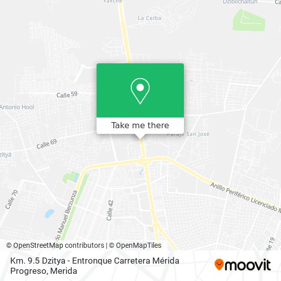 Km. 9.5 Dzitya - Entronque Carretera Mérida Progreso map