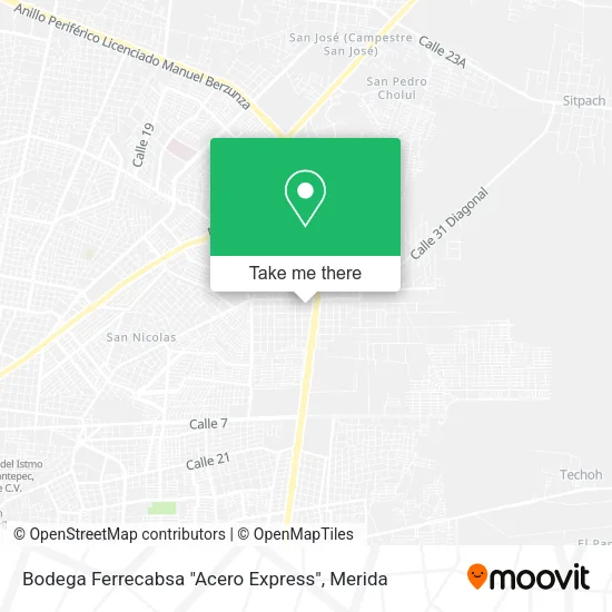 Mapa de Bodega Ferrecabsa "Acero Express"
