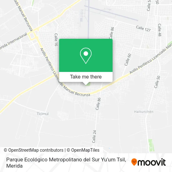 Mapa de Parque Ecológico Metropolitano del Sur Yu'um Tsil