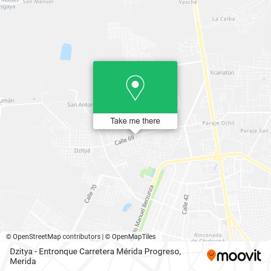 Dzitya - Entronque Carretera Mérida Progreso map