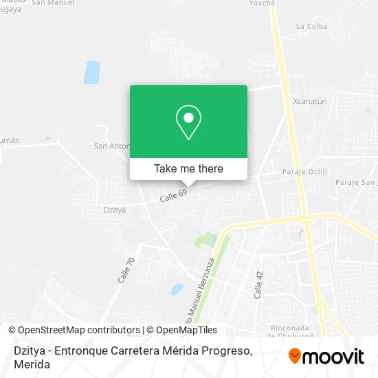 Dzitya - Entronque Carretera Mérida Progreso map