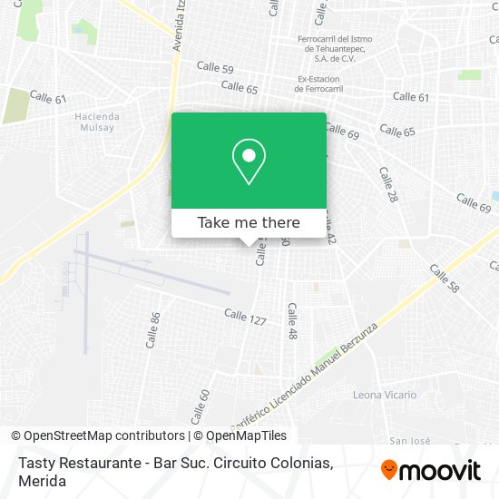 Mapa de Tasty Restaurante - Bar Suc. Circuito Colonias