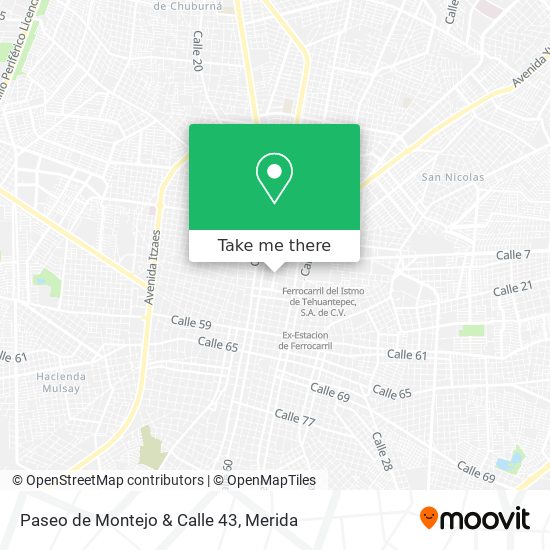Paseo de Montejo & Calle 43 map