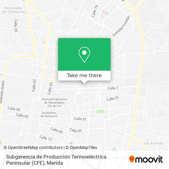 Subgerencia de Producción Termoeléctrica Peninsular (CFE) map