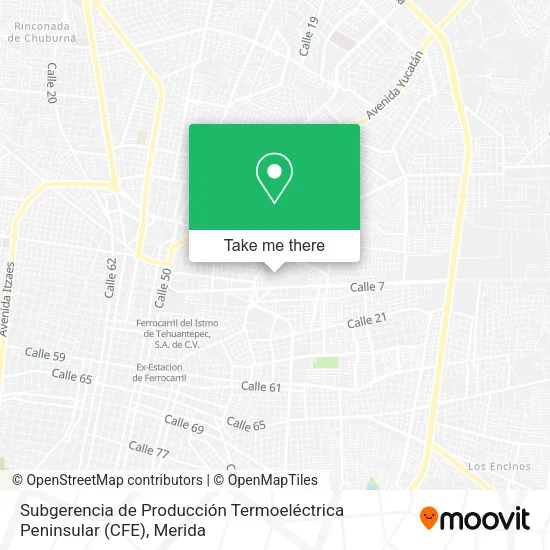 Mapa de Subgerencia de Producción Termoeléctrica Peninsular (CFE)