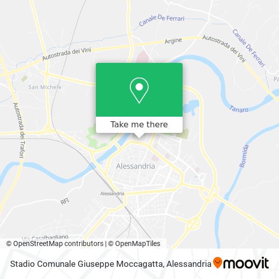 Stadio Comunale Giuseppe Moccagatta map
