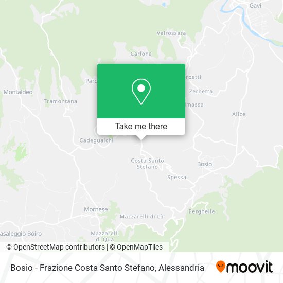 Bosio - Frazione Costa Santo Stefano map