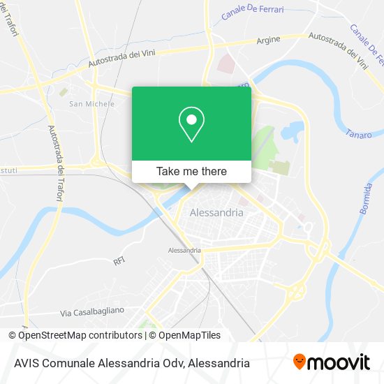 AVIS Comunale Alessandria Odv map