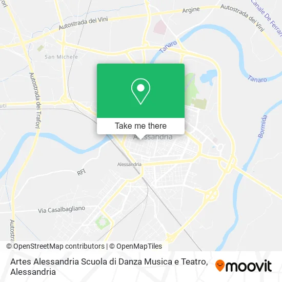 Artes Alessandria Scuola di Danza Musica e Teatro map
